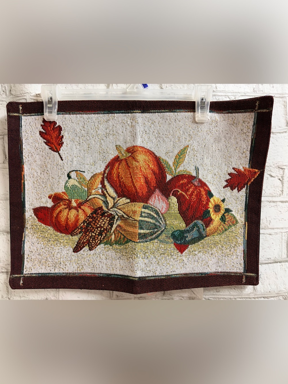 Vintage NEW Avon Fall Harvest Tapestry Table Runner & Matching Placemats